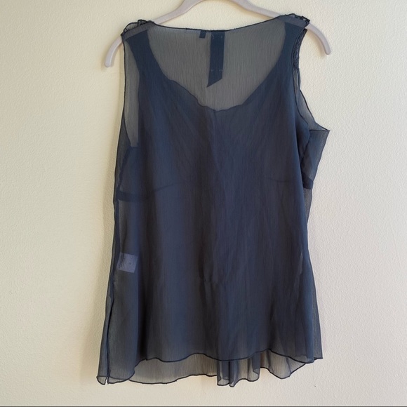 Andersen & Lauth Sheer Gray Chiffon Sleeveless Tank Sz 4 - Picture 7 of 15